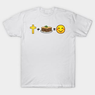 Christ plus Lasagna equals happiness T-Shirt